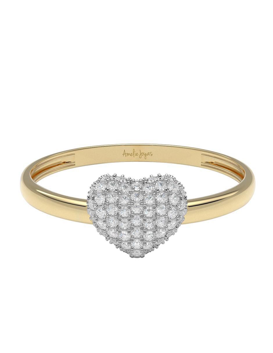 Anillo 14 k de oro zirconia brillante