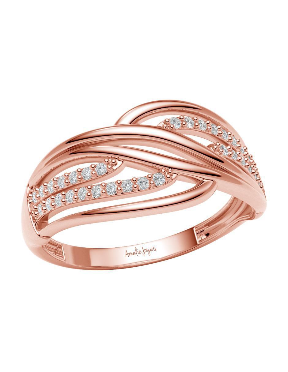 Anillo 10 k de oro zirconia brillante 3