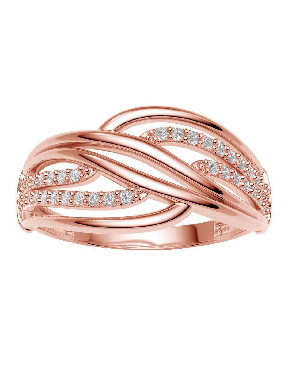Anillo 10 k de oro zirconia brillante 5