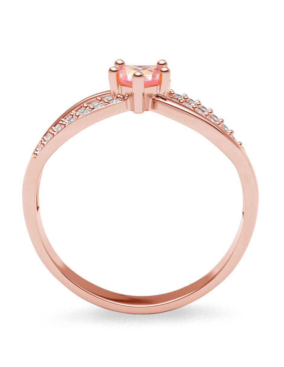 Anillo 14 k de oro zirconia brillante 3
