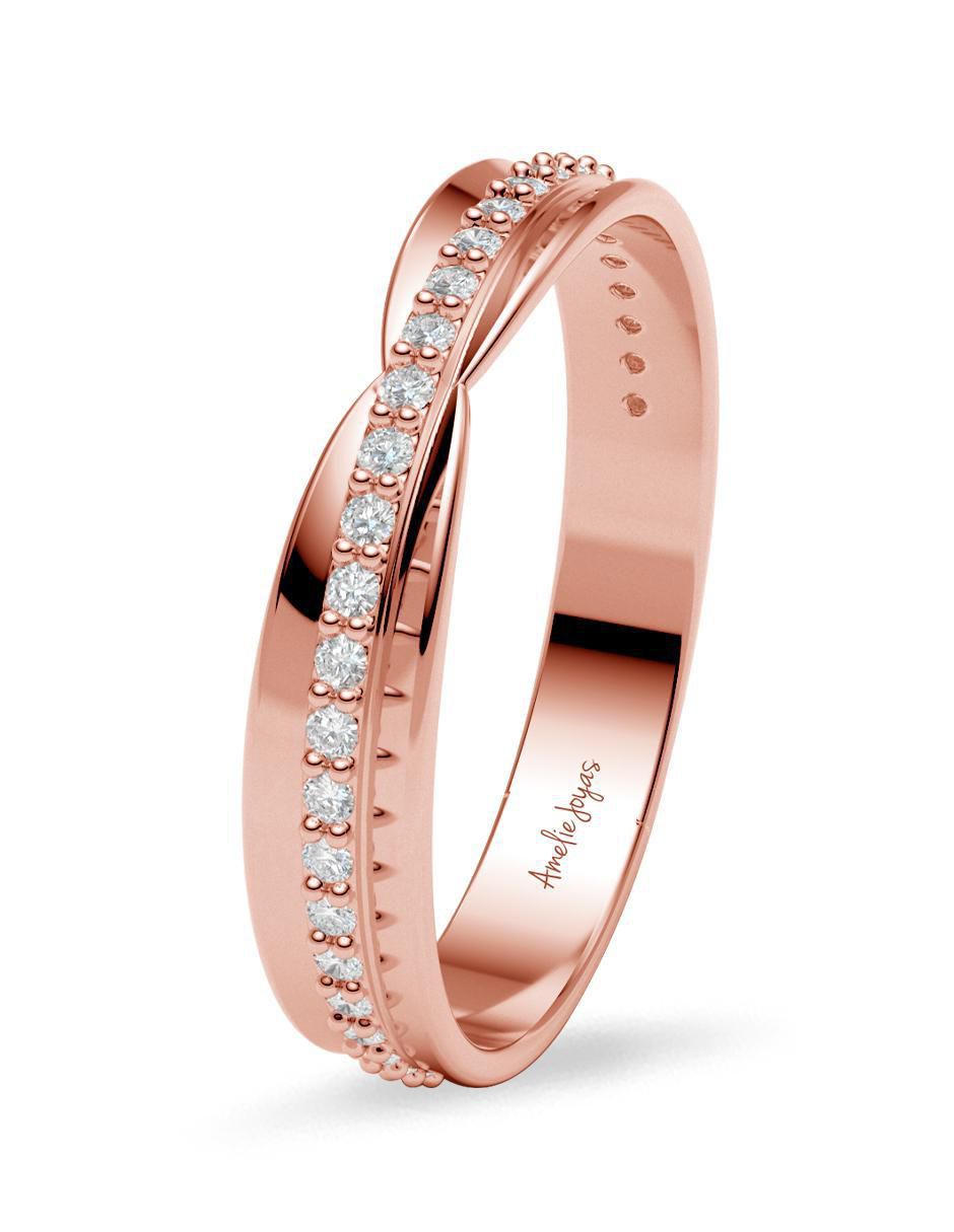 Anillo 14 k de oro zirconia brillante 2