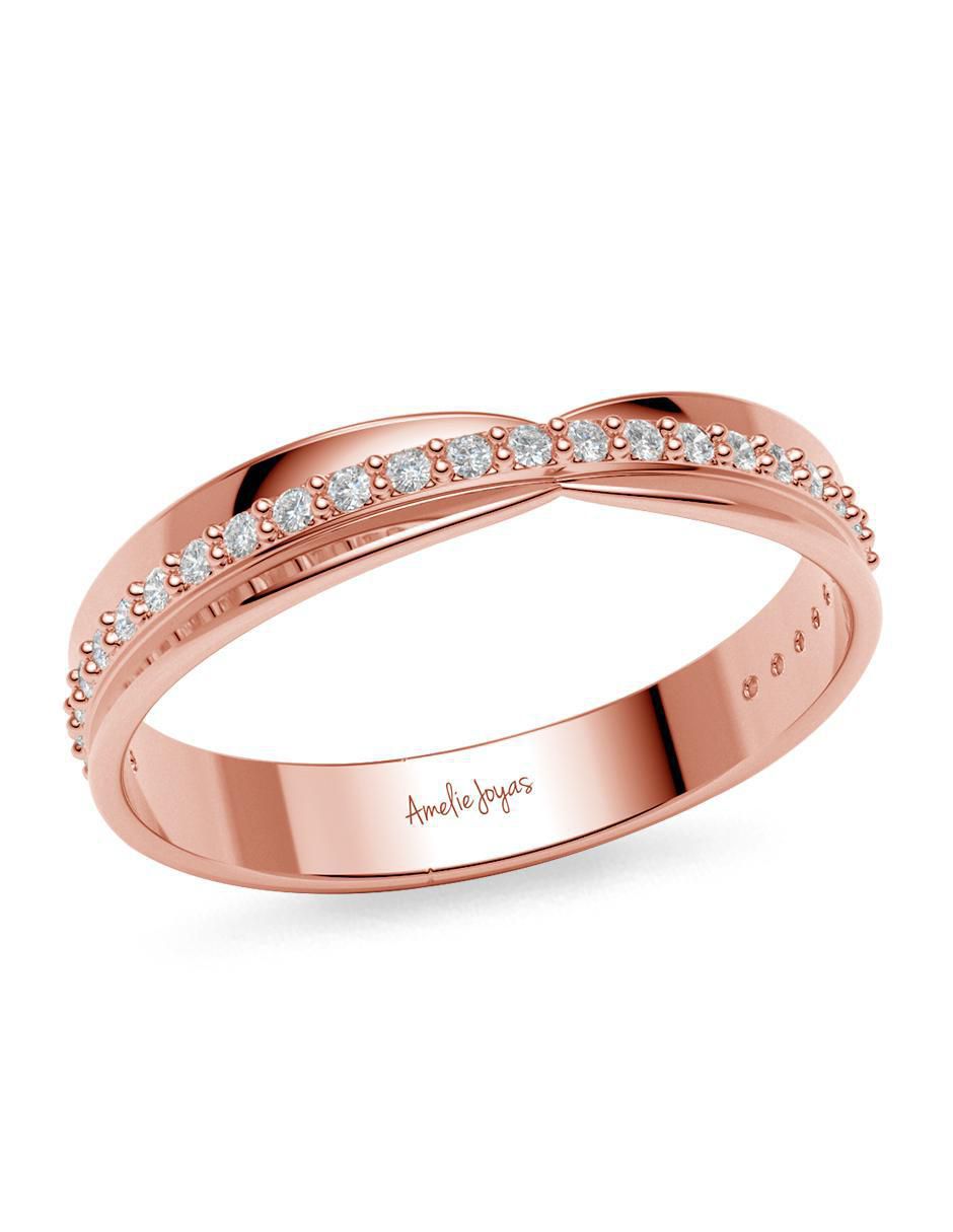 Anillo 14 k de oro zirconia brillante 3