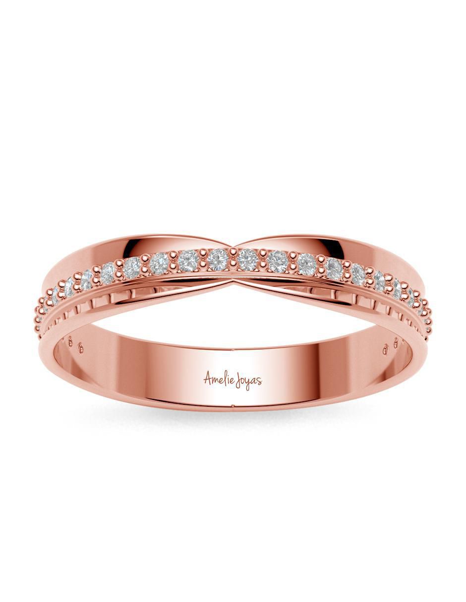 Anillo 14 k de oro zirconia brillante 4