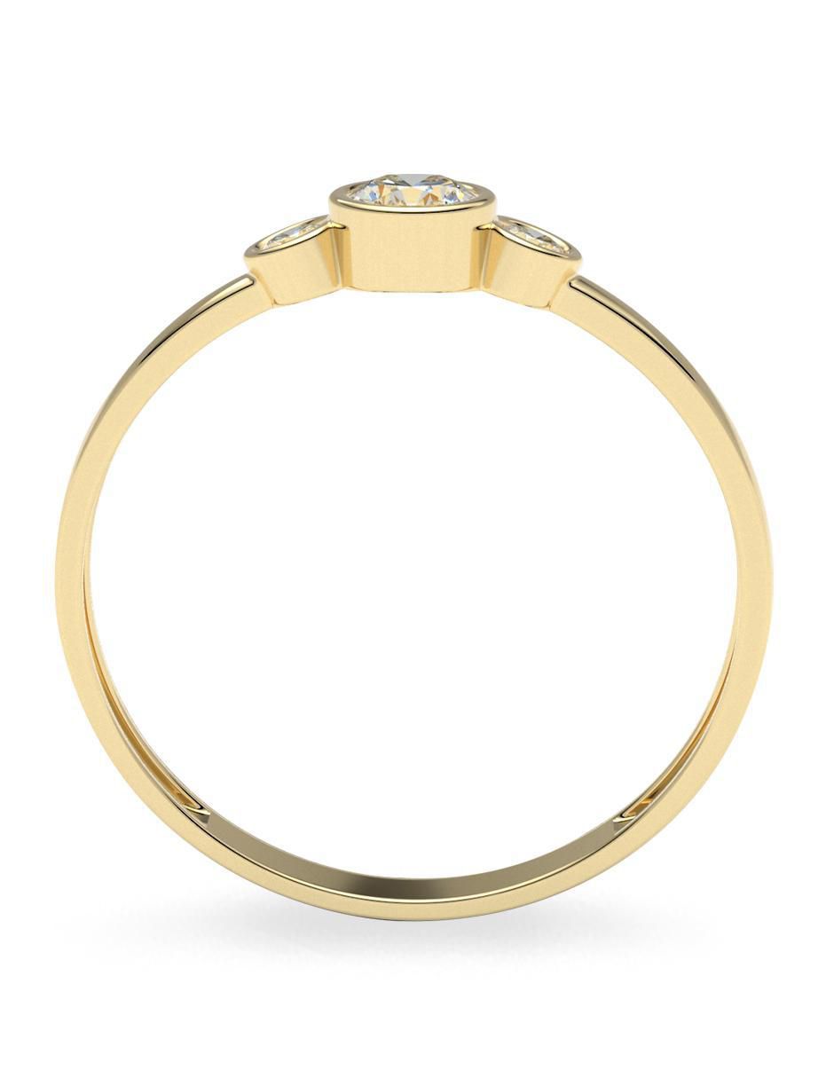 Anillo 10 k de oro zirconia brillante 3