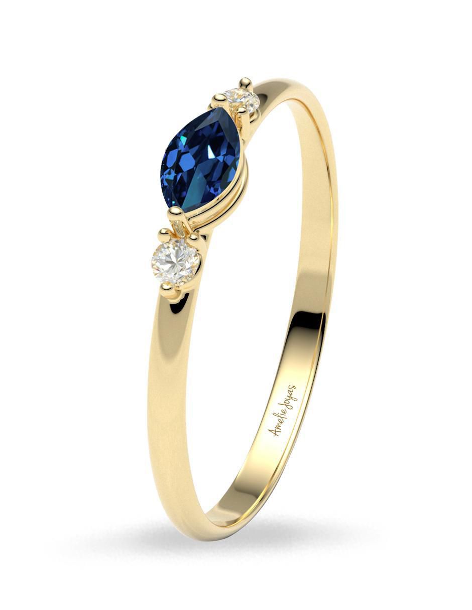 Anillo 10 k de oro zirconia brillante 2