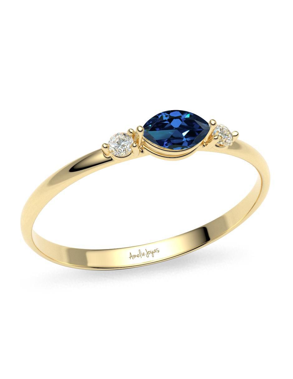 Anillo 10 k de oro zirconia brillante 3