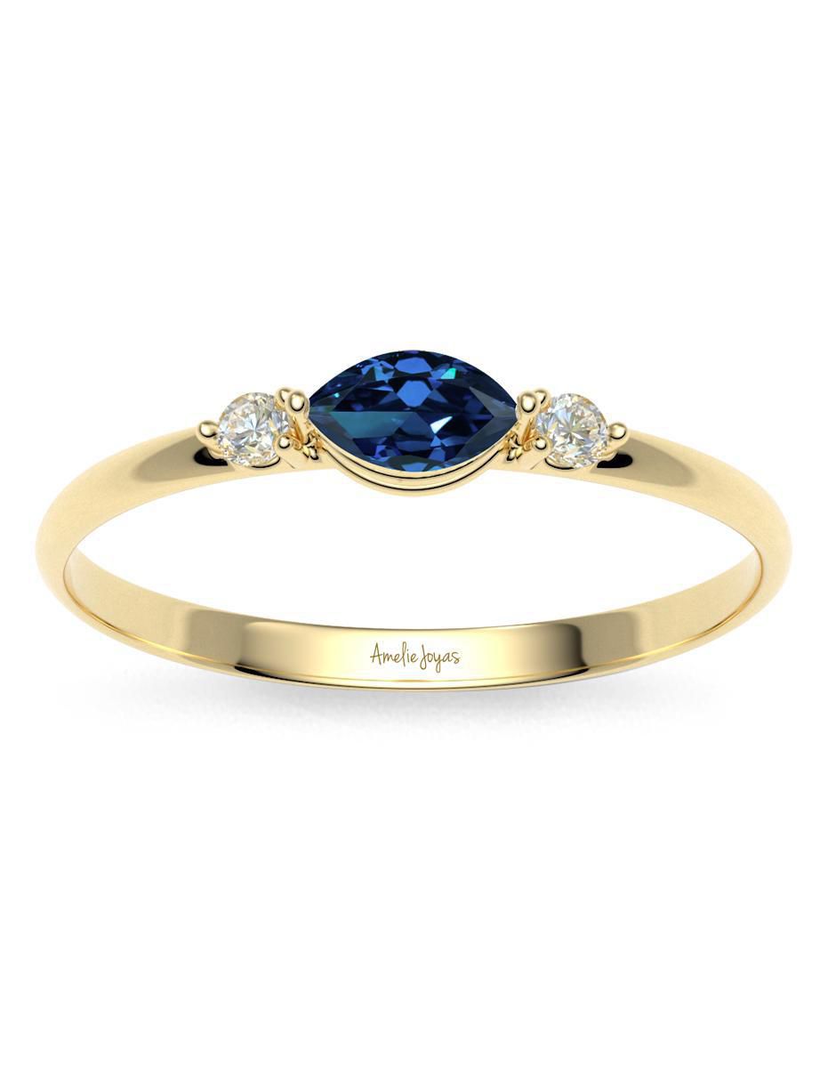 Anillo 10 k de oro zirconia brillante 4