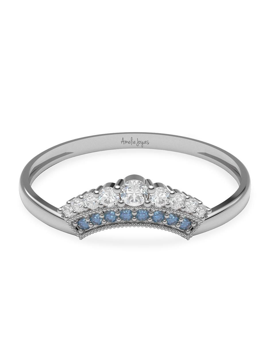Anillo 14 k de oro zirconia brillante
