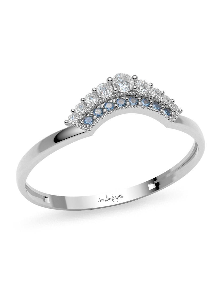 Anillo 14 k de oro zirconia brillante 2