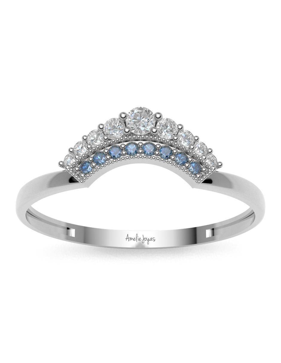 Anillo 14 k de oro zirconia brillante 4