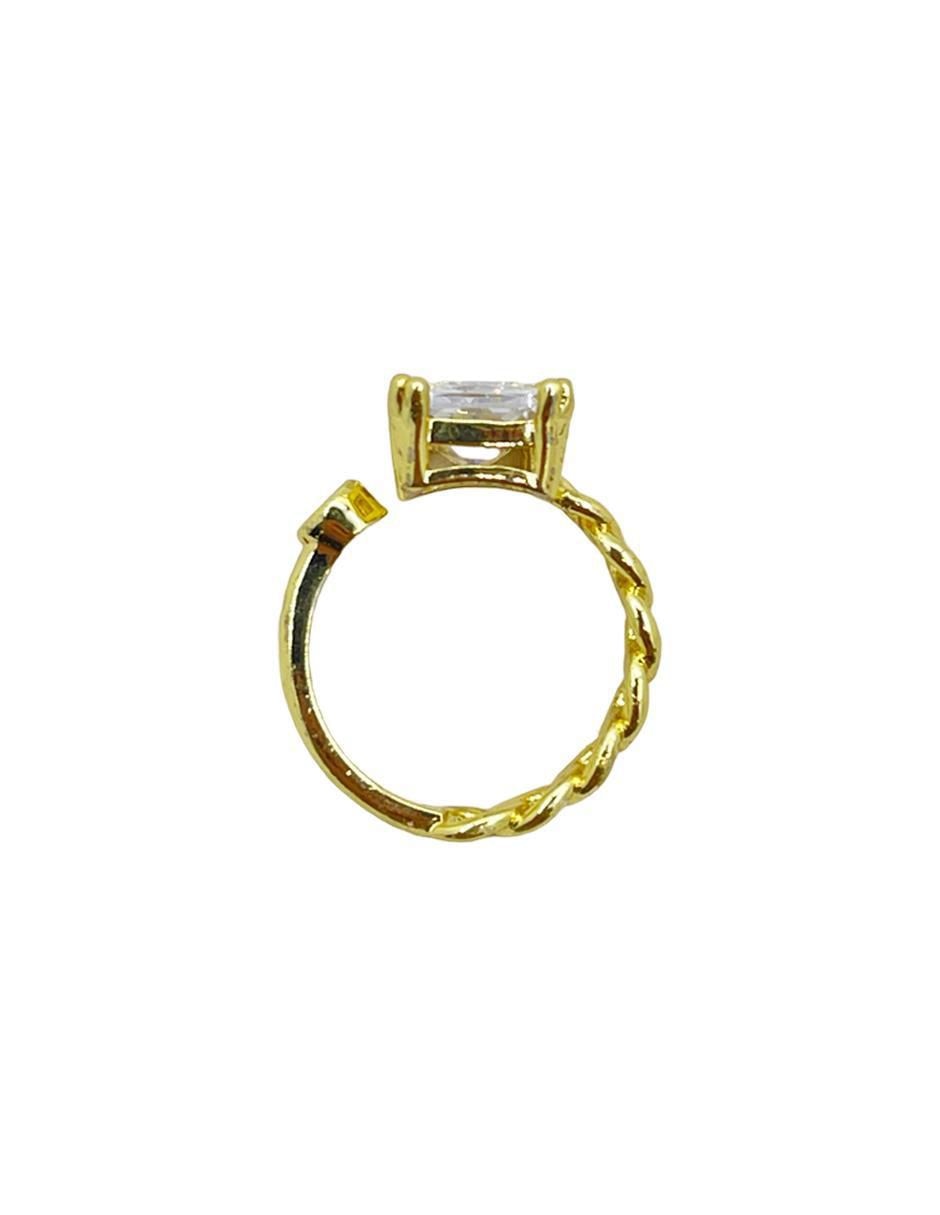 Anillo con gema geométrico zirconia cúbica brillante 3