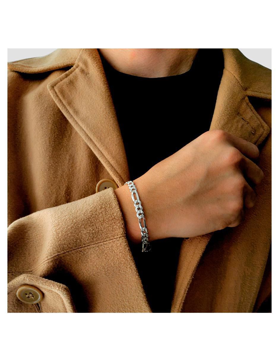 Pulsera de plata con acabado diamantado 3