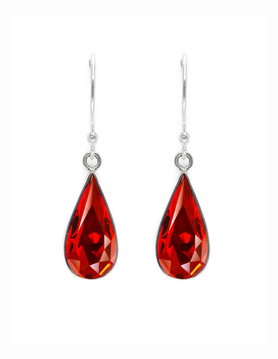 Aretes de gota Gota de plata con acabado brillante cristal 3