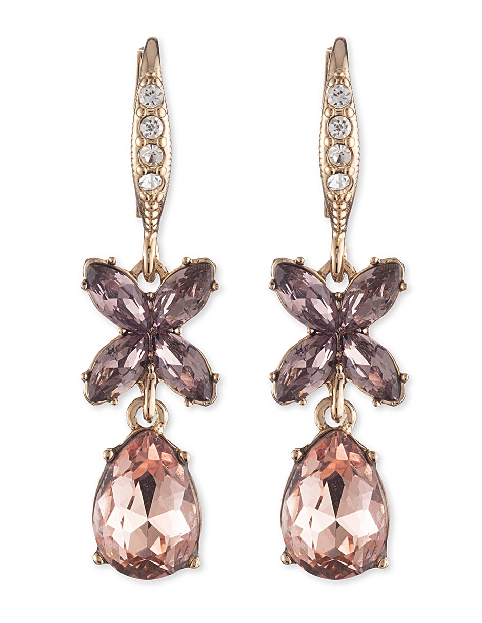 Aretes de flor con acabado brillante fantasía 1