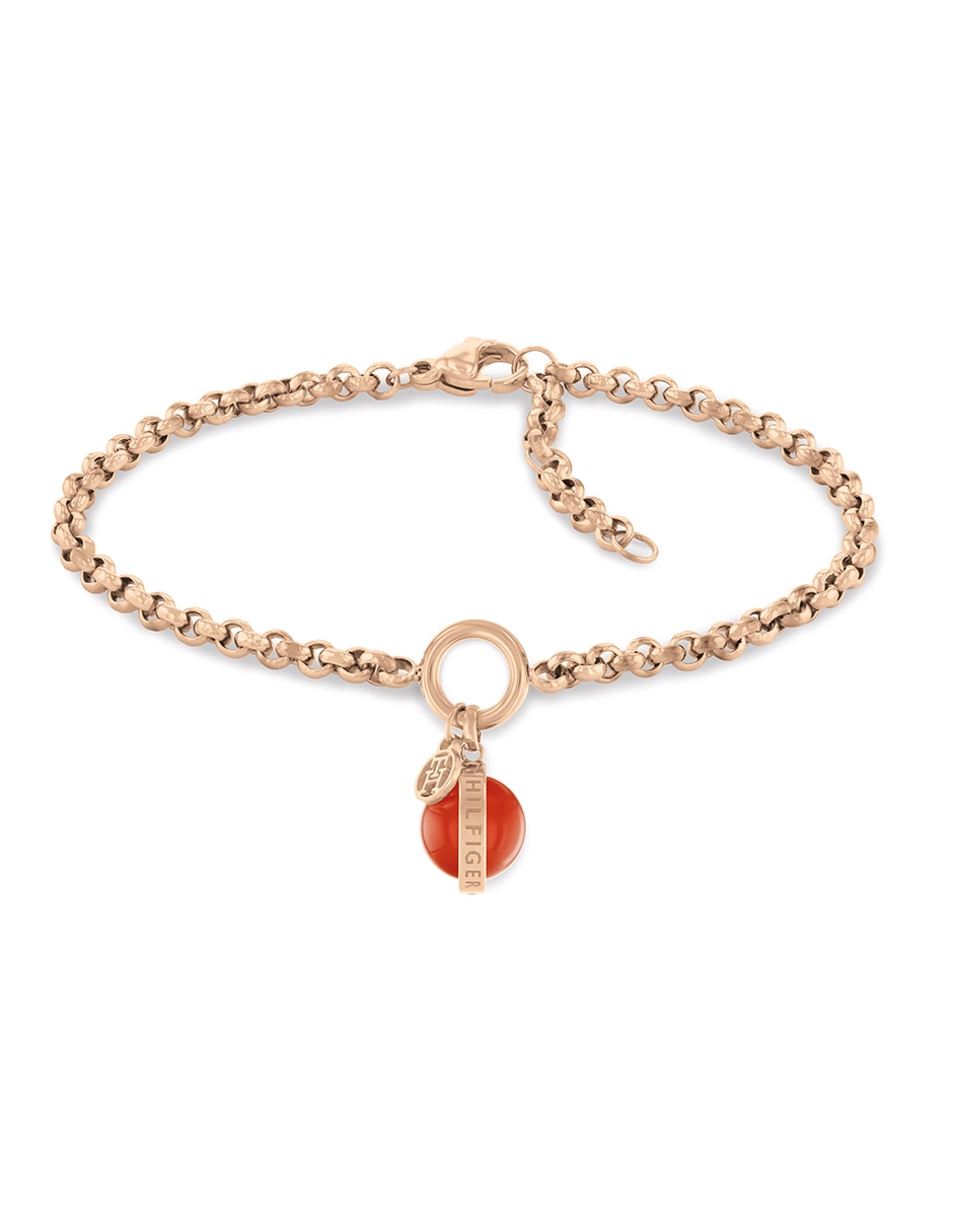 Pulsera Orb/Pearl con acabado baño de oro rosa