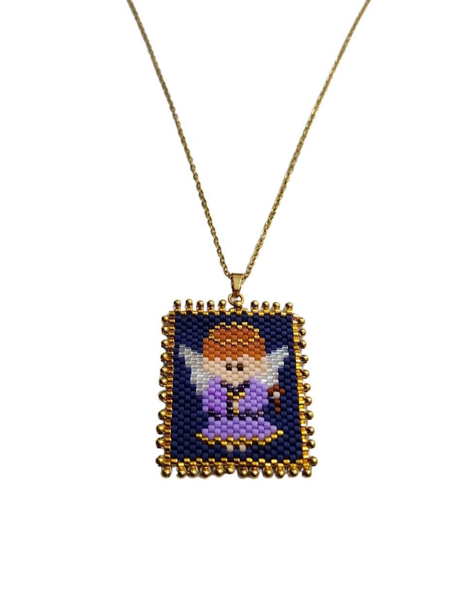 Collar ángel de baño de oro