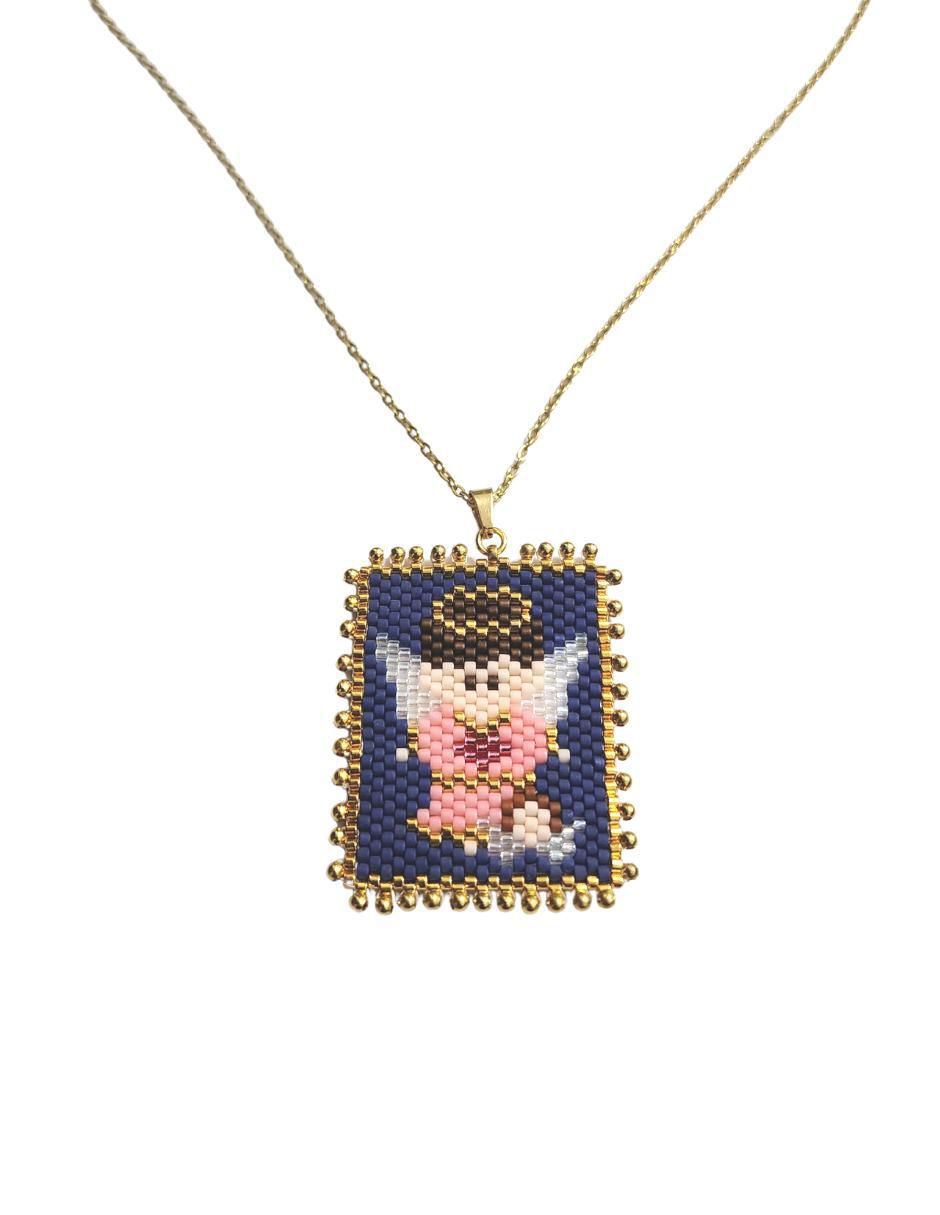 Collar ángel de baño de oro