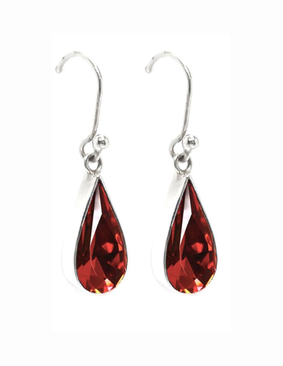 Aretes y collar de gota de plata P925 cristal 2