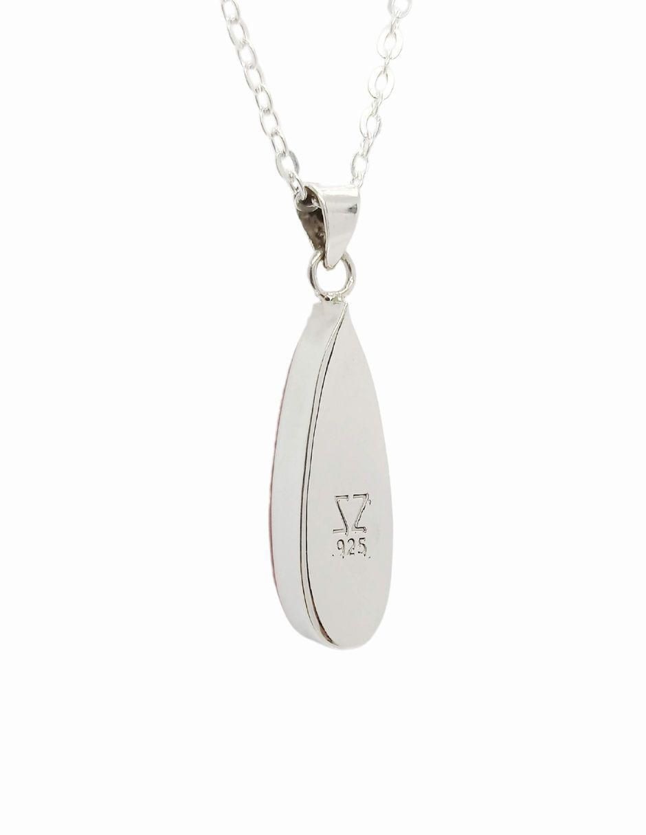 Aretes y collar de gota de plata P925 cristal 5