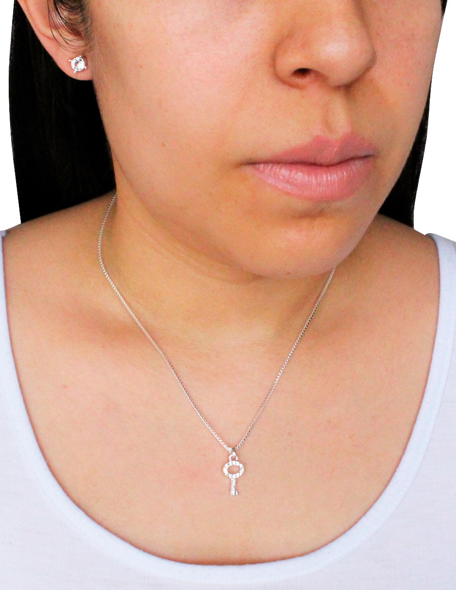 Aretes y collar de llave fantasía 2