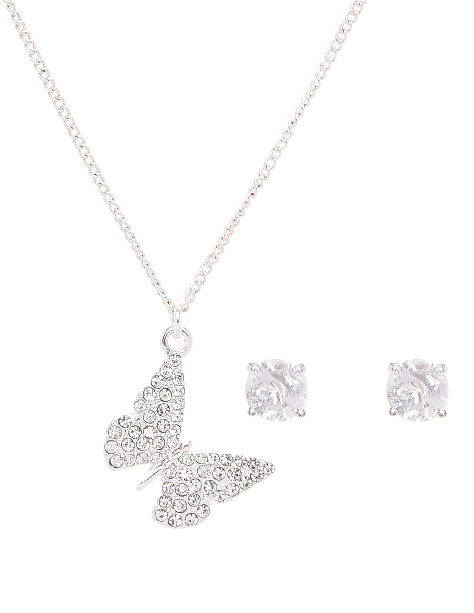 Aretes y collar de mariposa fantasía