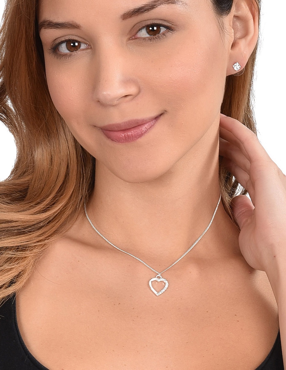 Aretes y collar de corazón fantasía 3