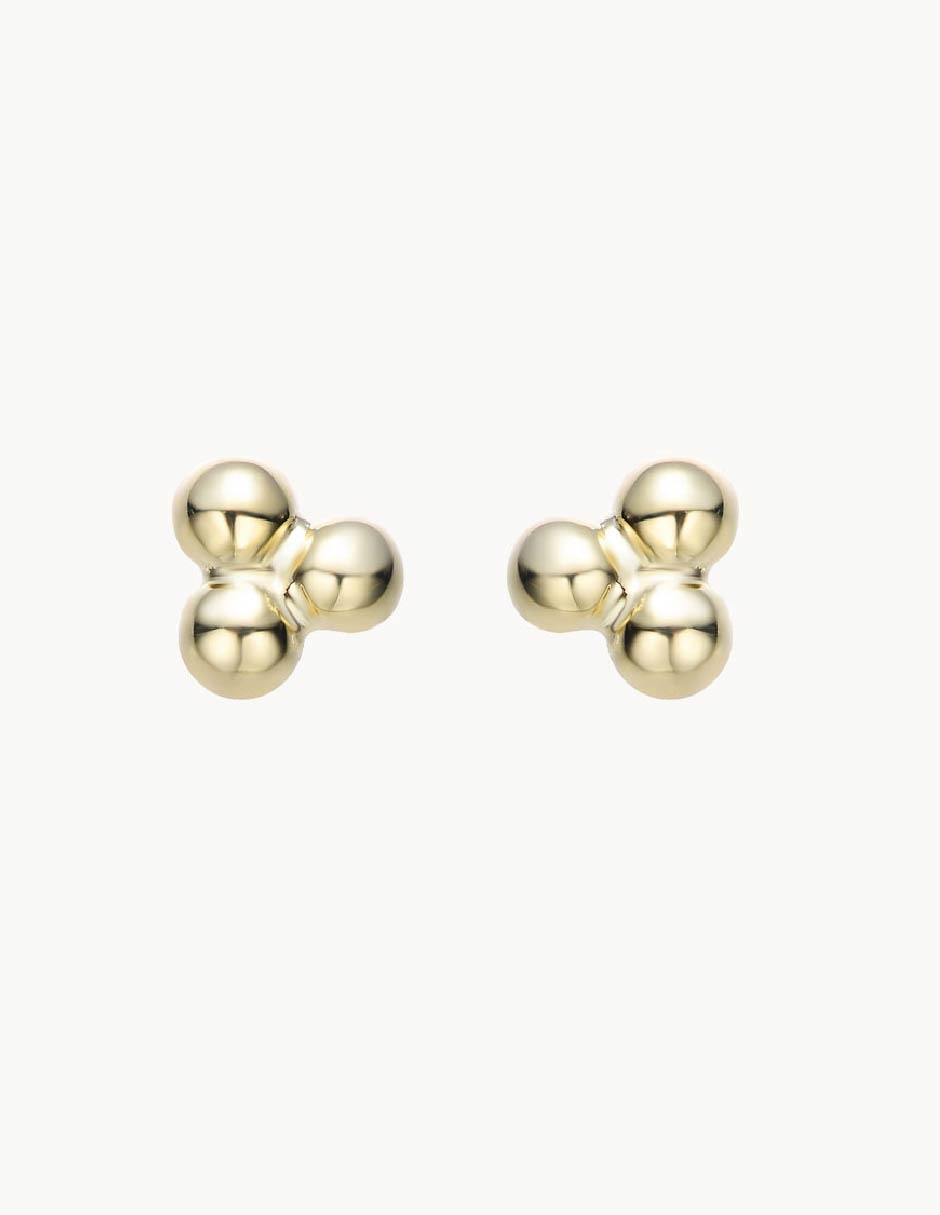Aretes redondos Classic con acabado baño de oro