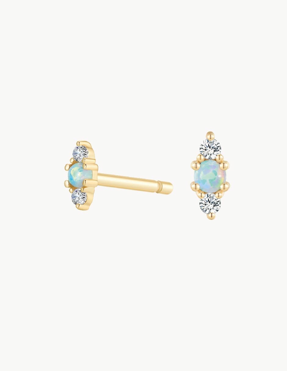 Aretes Classic con acabado baño de oro ópalo
