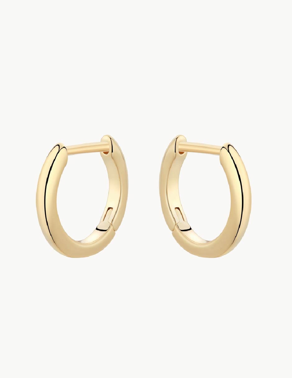Aretes de aro redondos Classic con acabado baño de oro Aretes de aro redondos Classic con acabado baño de oro