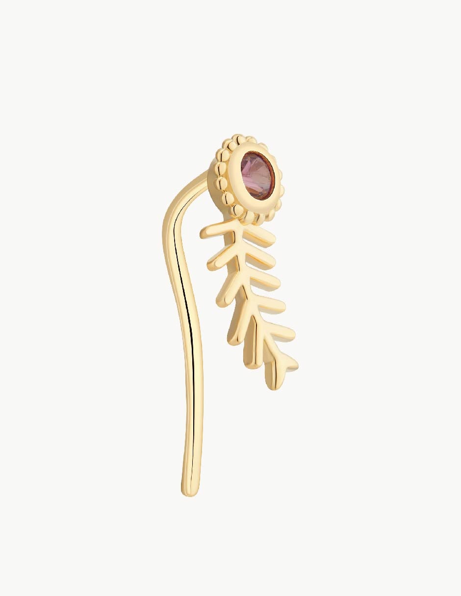 Aretes Sea Creatures con acabado baño de oro turmalina