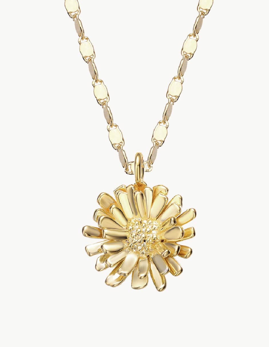Collar de flor Fauna & Flora de baño de oro 18 K