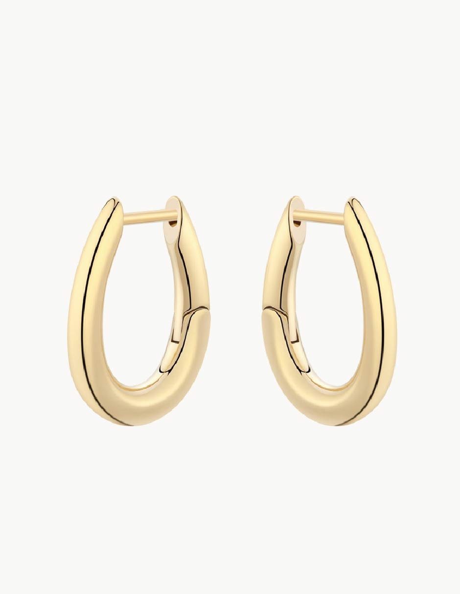 Aretes de aro redondos Classic con acabado baño de oro Aretes de aro redondos Classic con acabado baño de oro