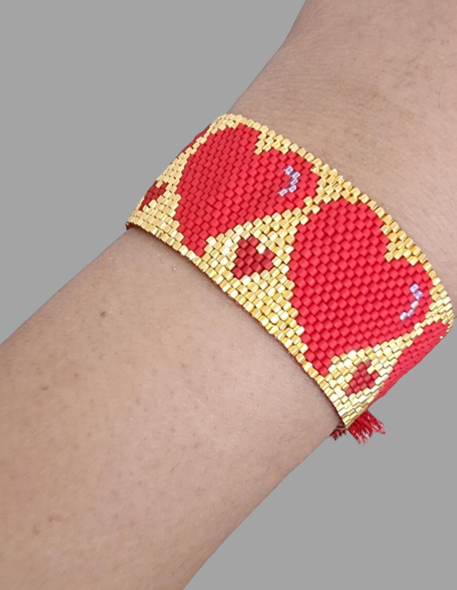 Brazalete con cristal Miyuki Corazón 2