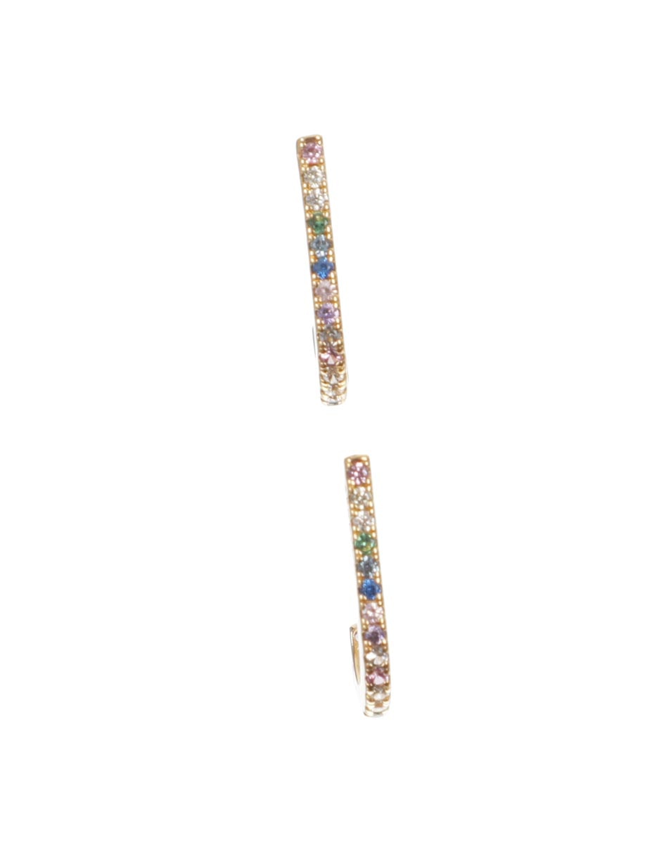Aretes Classic con acabado baño de oro circonita