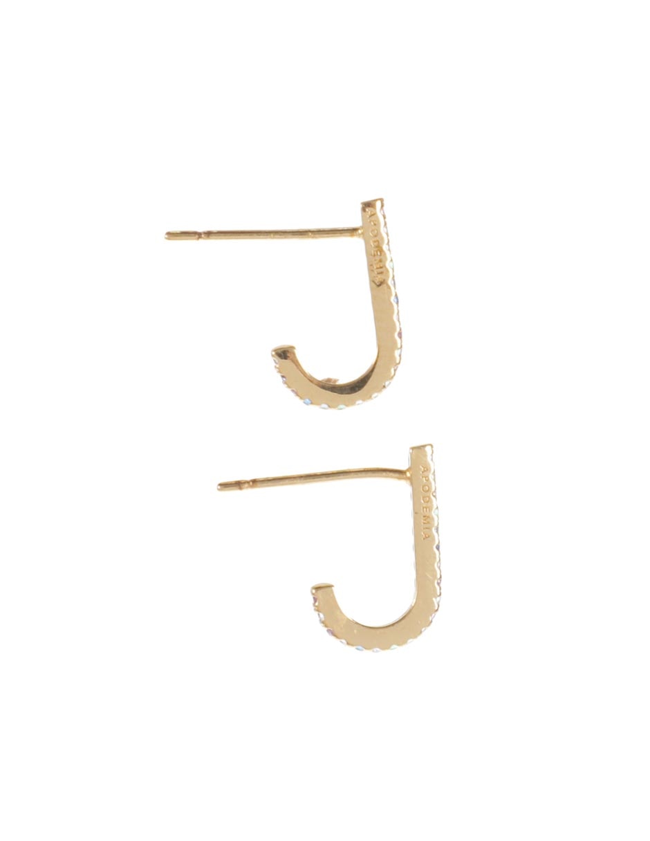 Aretes Classic con acabado baño de oro circonita 3