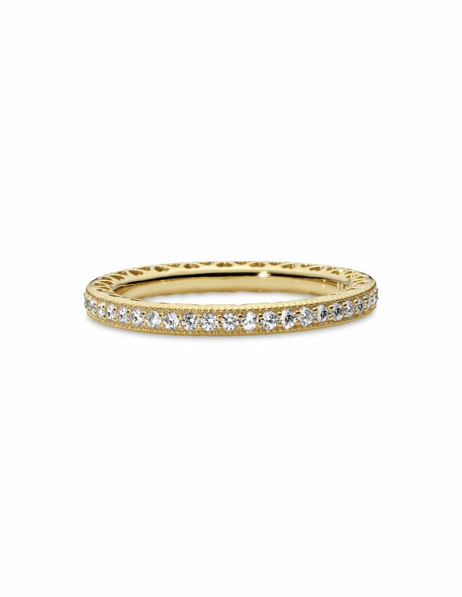 Anillo Signature de plata P 925 zirconia cúbica con acabado baño de oro