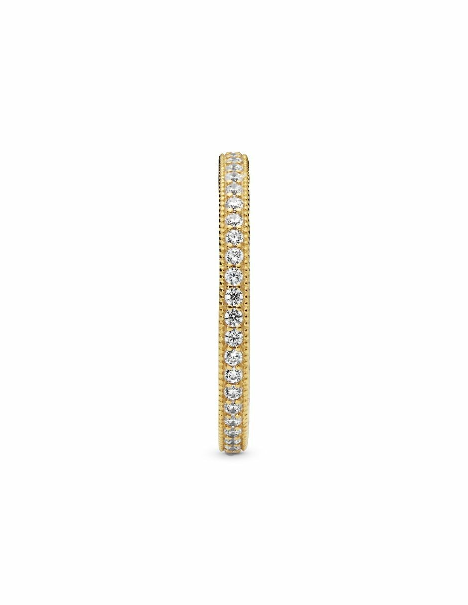 Anillo Signature de plata P 925 zirconia cúbica con acabado baño de oro 2