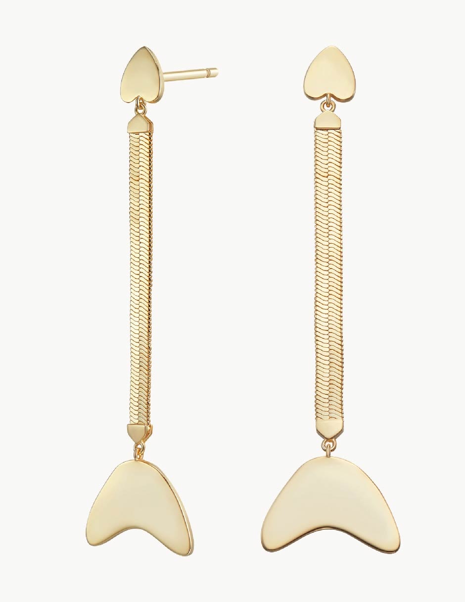 Aretes de pez Sea Creatures con acabado baño de oro