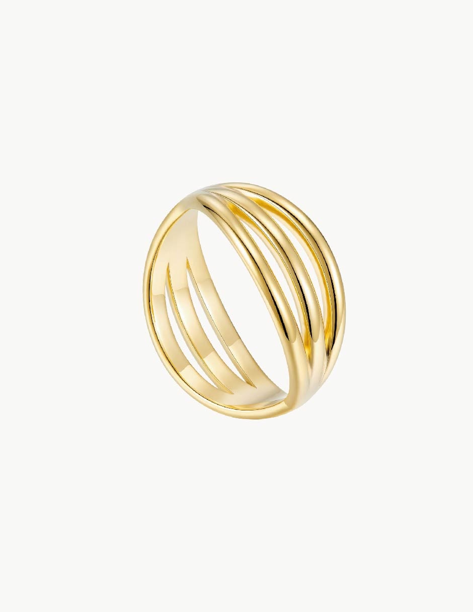 Anillo Suculenta con acabado baño de oro 18 k