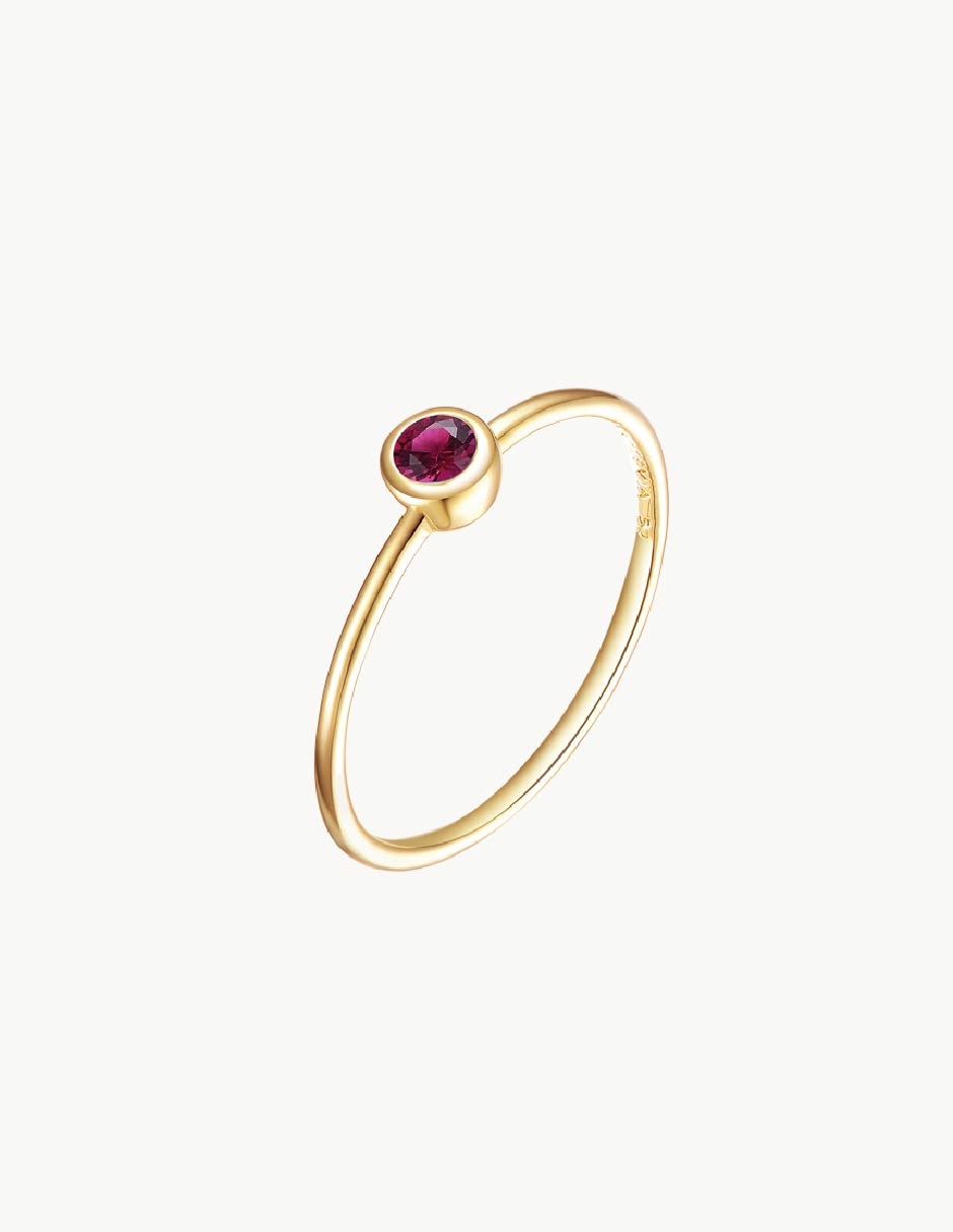 Anillo con gema Lago verde circonita con acabado baño de oro