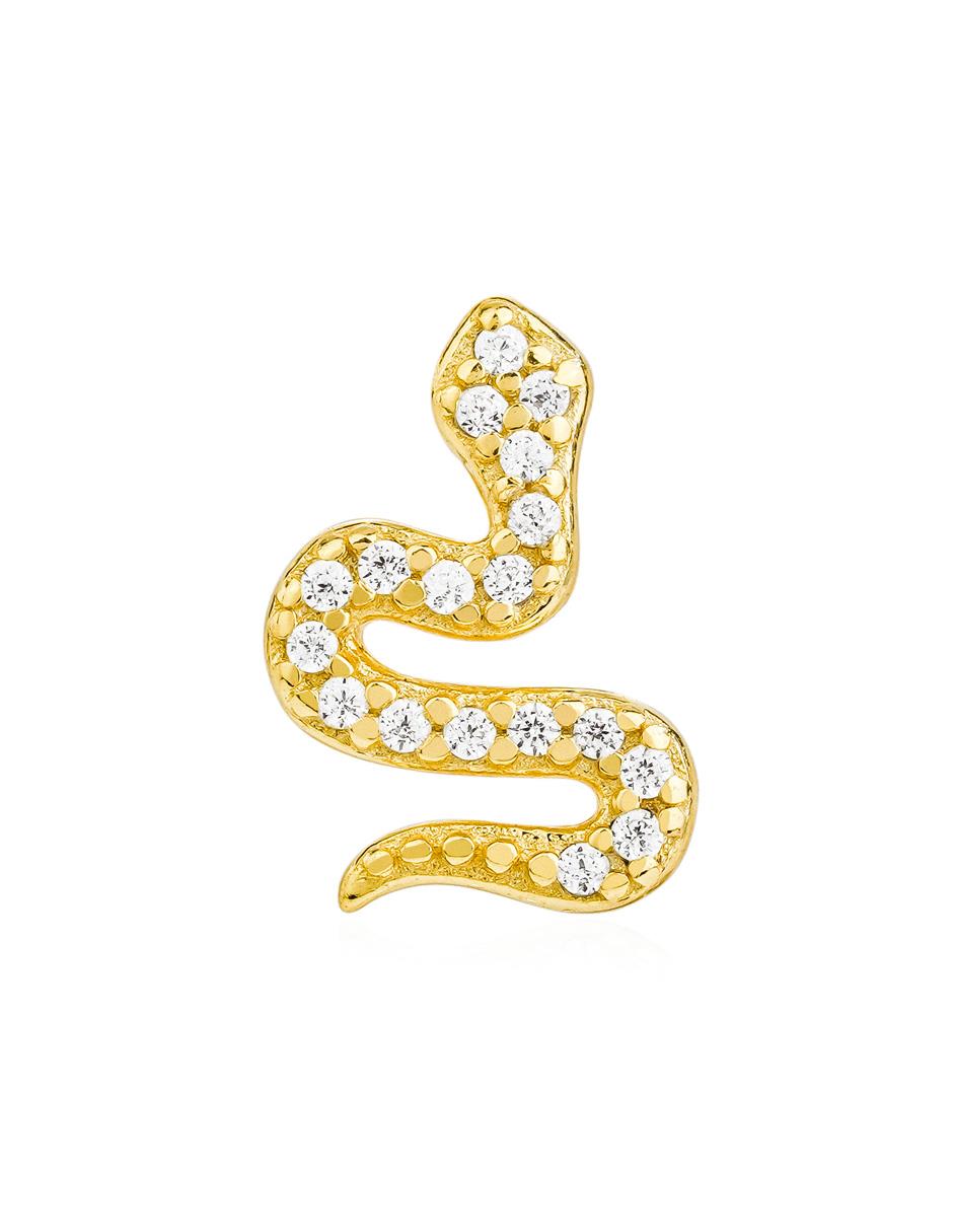 Broqueles de serpiente de plata con acabado baño de oro zirconia Broqueles de serpiente de plata con acabado baño de oro zirconia