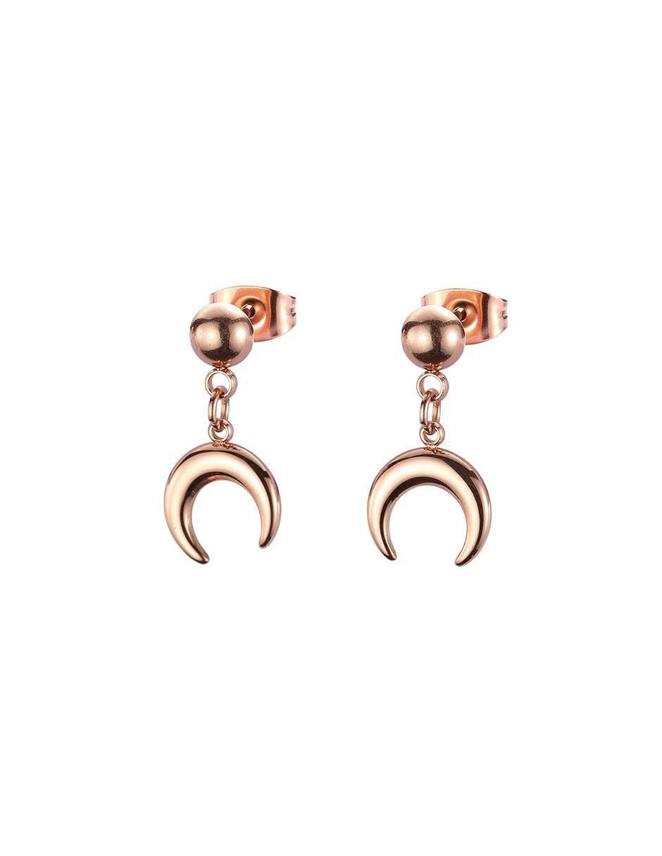 Aretes de luna con acabado brillante 2