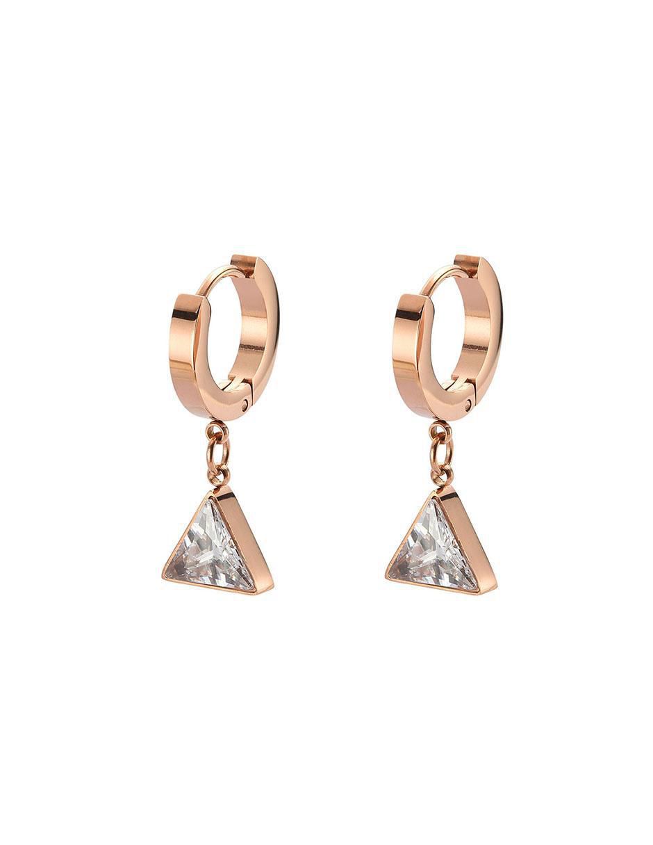 Aretes de triángulo con acabado brillante cristal 2