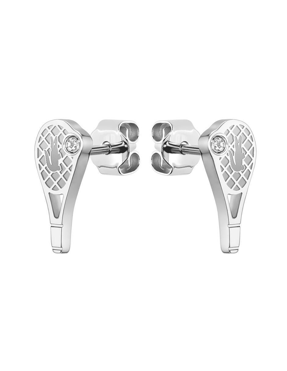 Aretes de logo Winna con acabado brillante cristal