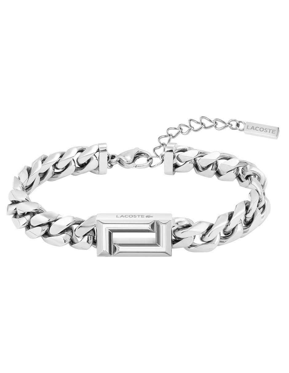 Pulsera lacoste de acero inoxidable fundament con acabado brillante