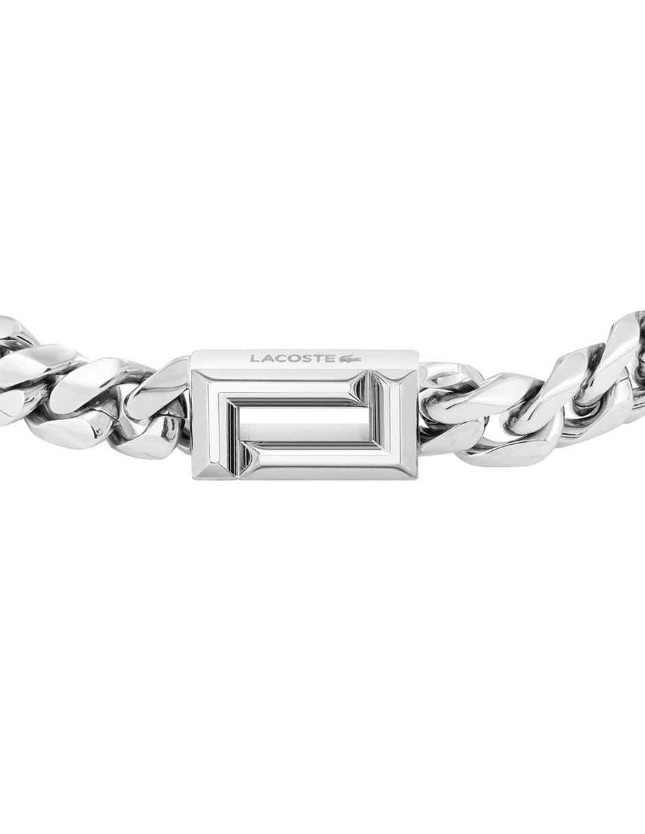 Pulsera lacoste de acero inoxidable fundament con acabado brillante