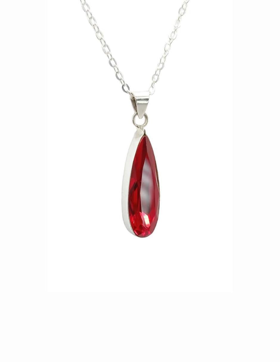 Aretes y collar de gota de plata P925 cristal 3