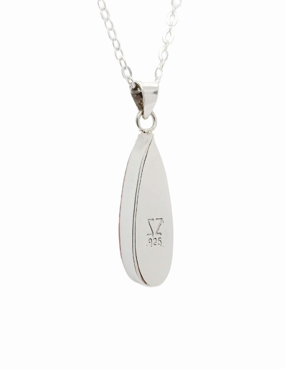 Aretes y collar de gota de plata P925 cristal 5