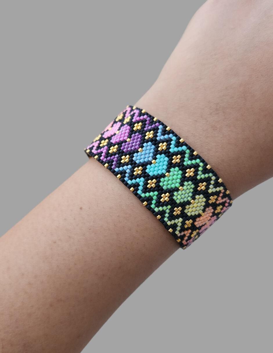 Brazalete koua itz de cristal joyería para dama con acabado cristal