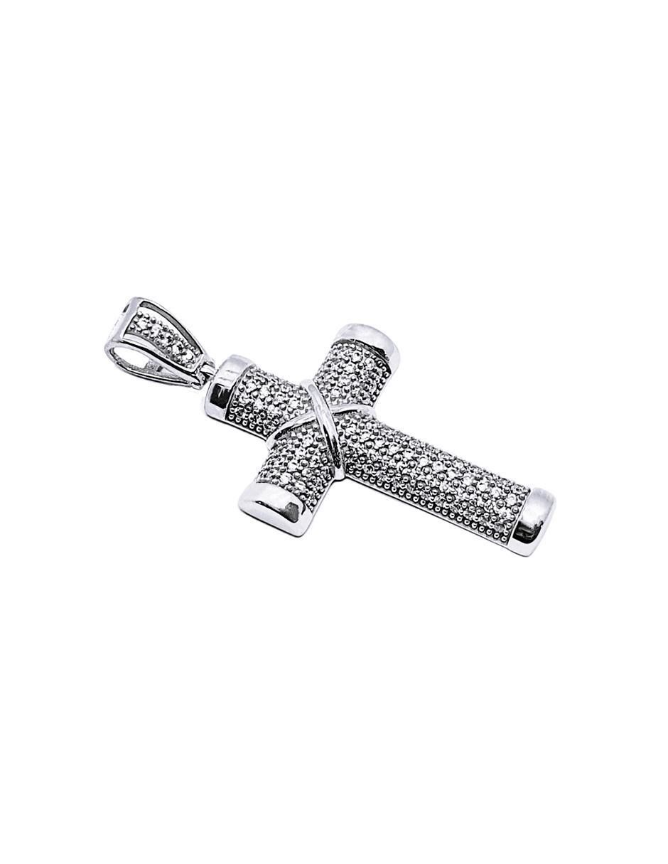 Dije de cruz de plata P 925 zirconia 2